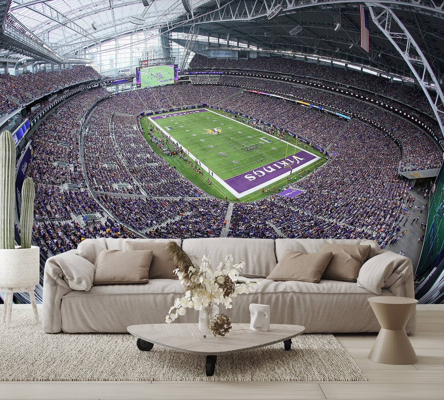US Bank Stadium Football Wall Mural