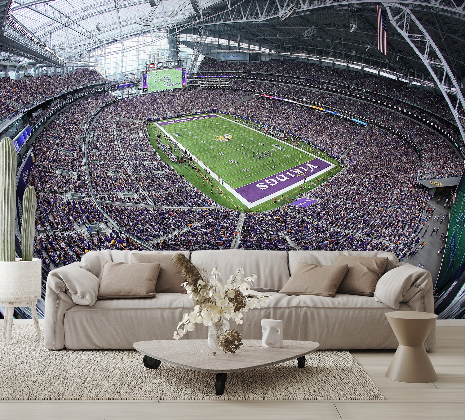 US Bank Stadium Football Wall Mural