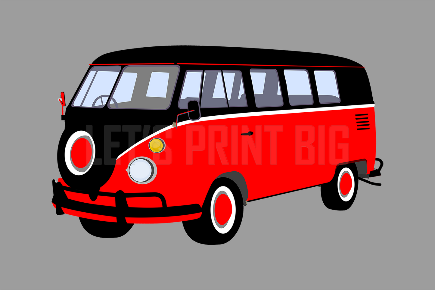 Car Art Volkswagon Bus High Resolution Wall Decal