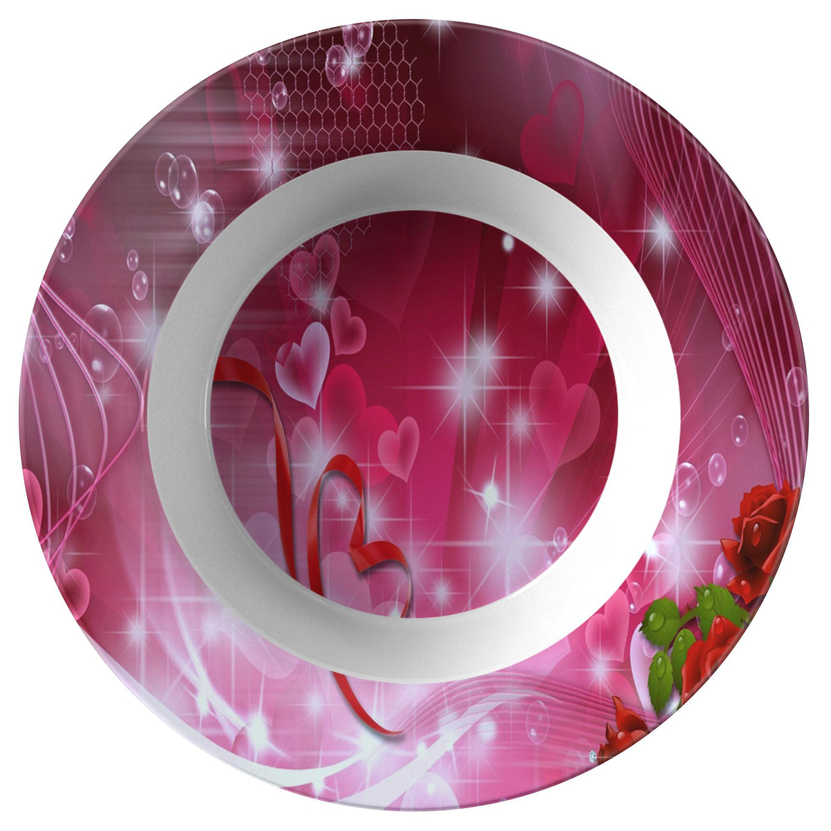 Hearts and Roses Bowl Holds 11 ounces 8.5 inch