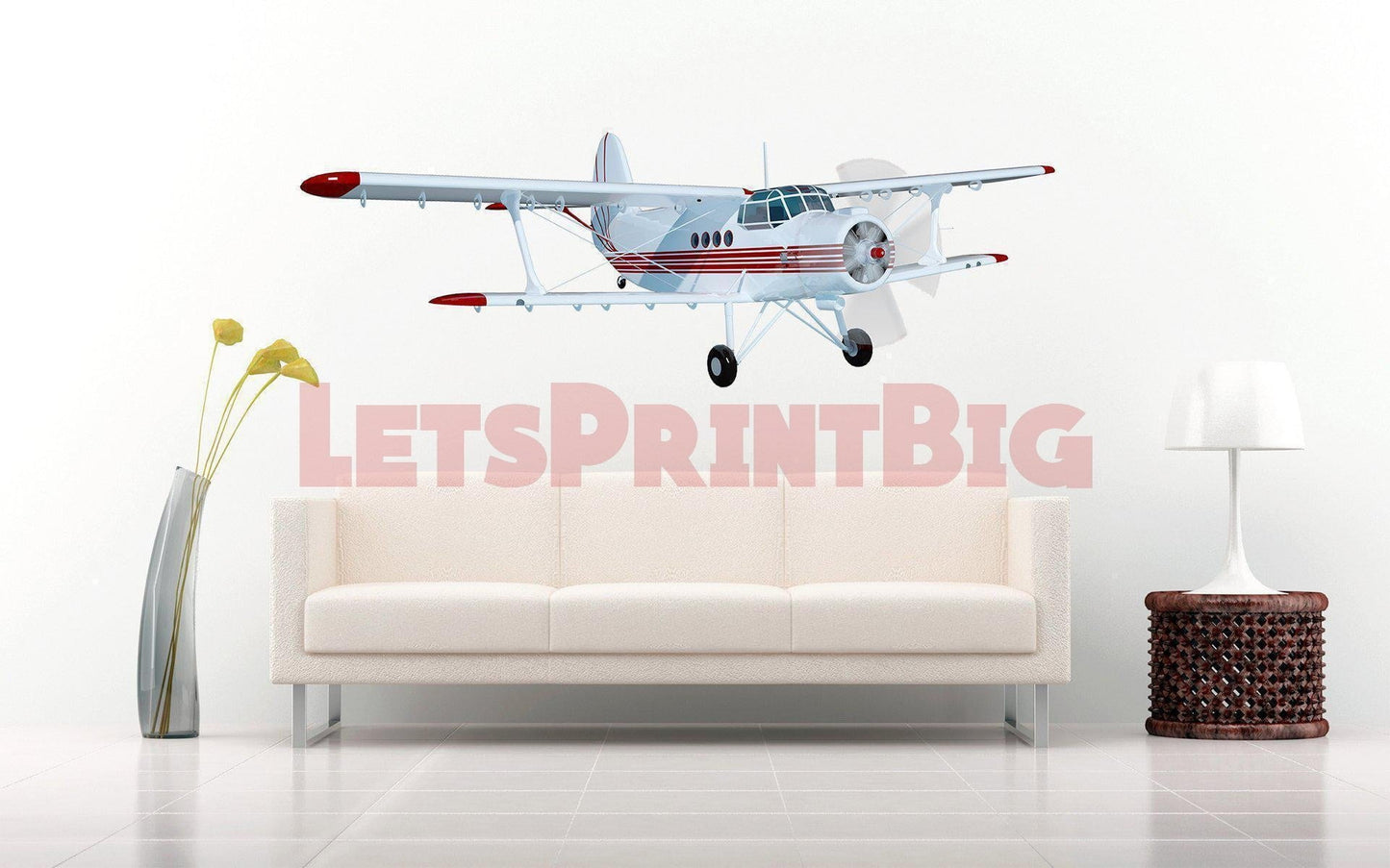 Airplane Staggerwing Biplane WALL DECAL REMOVABLE REPOSITIONABLE