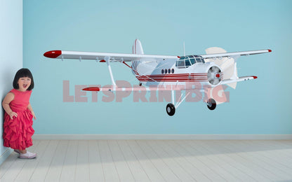 Airplane Staggerwing Biplane WALL DECAL REMOVABLE REPOSITIONABLE