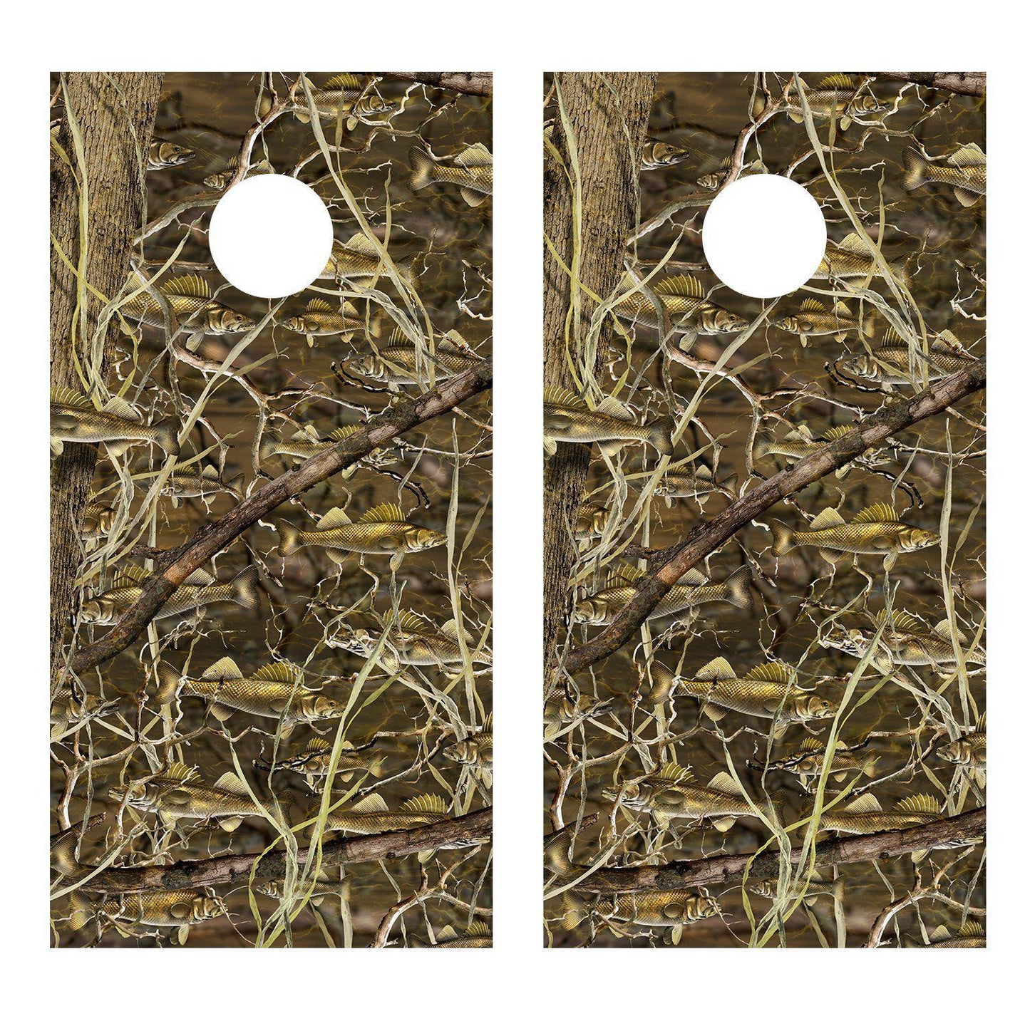 Walleye Camo Design Corn Hole Decal Wrap