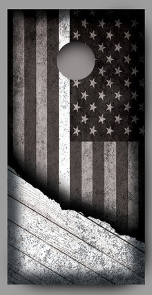 Distressed American Flag with White Line Corn Hole Wrap
