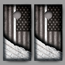 Distressed American Flag with White Line Corn Hole Wrap
