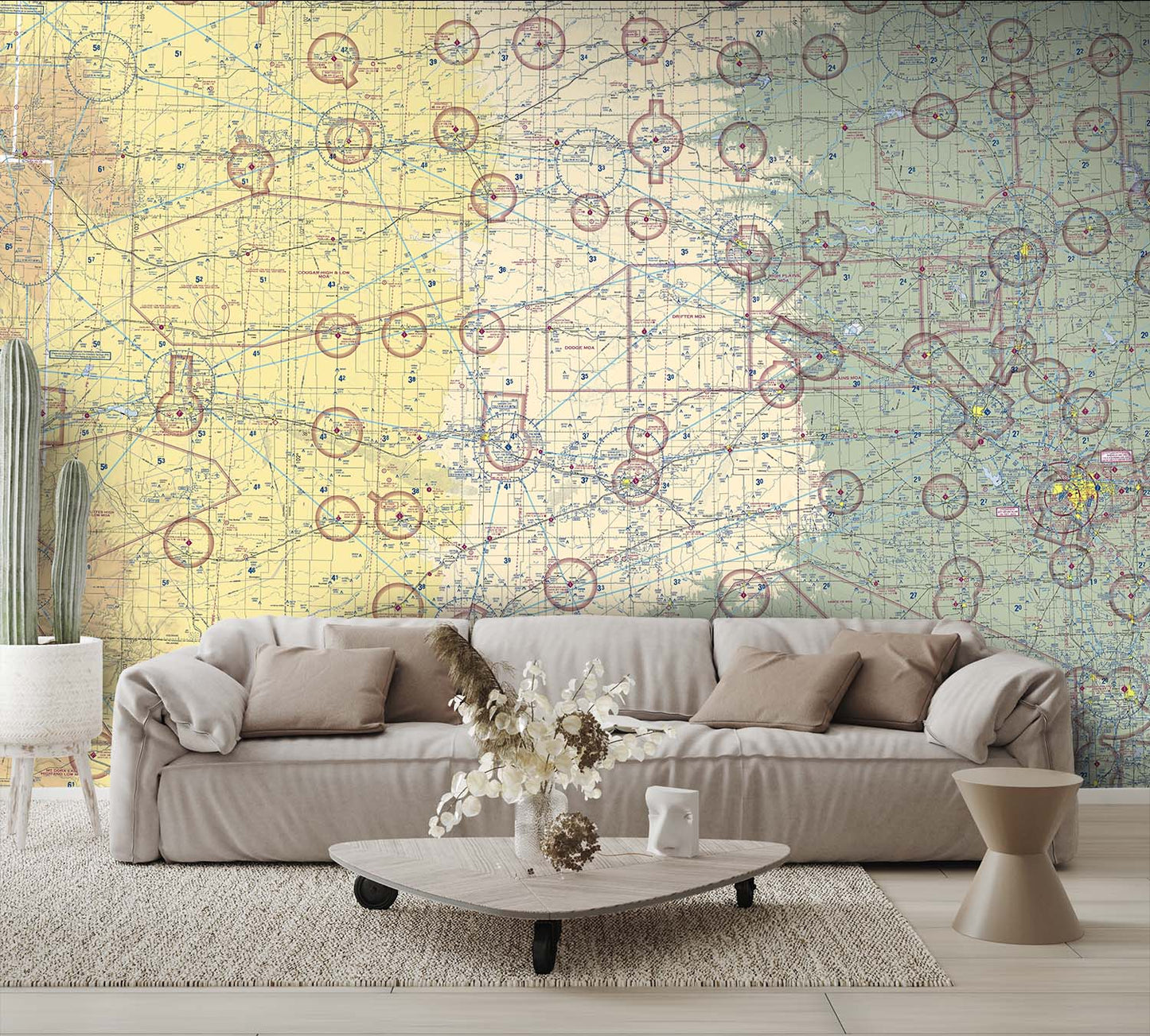Aeronautical Chart Wichita Wall Mural