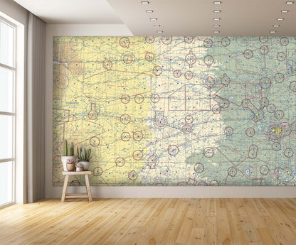 Aeronautical Chart Wichita Wall Mural