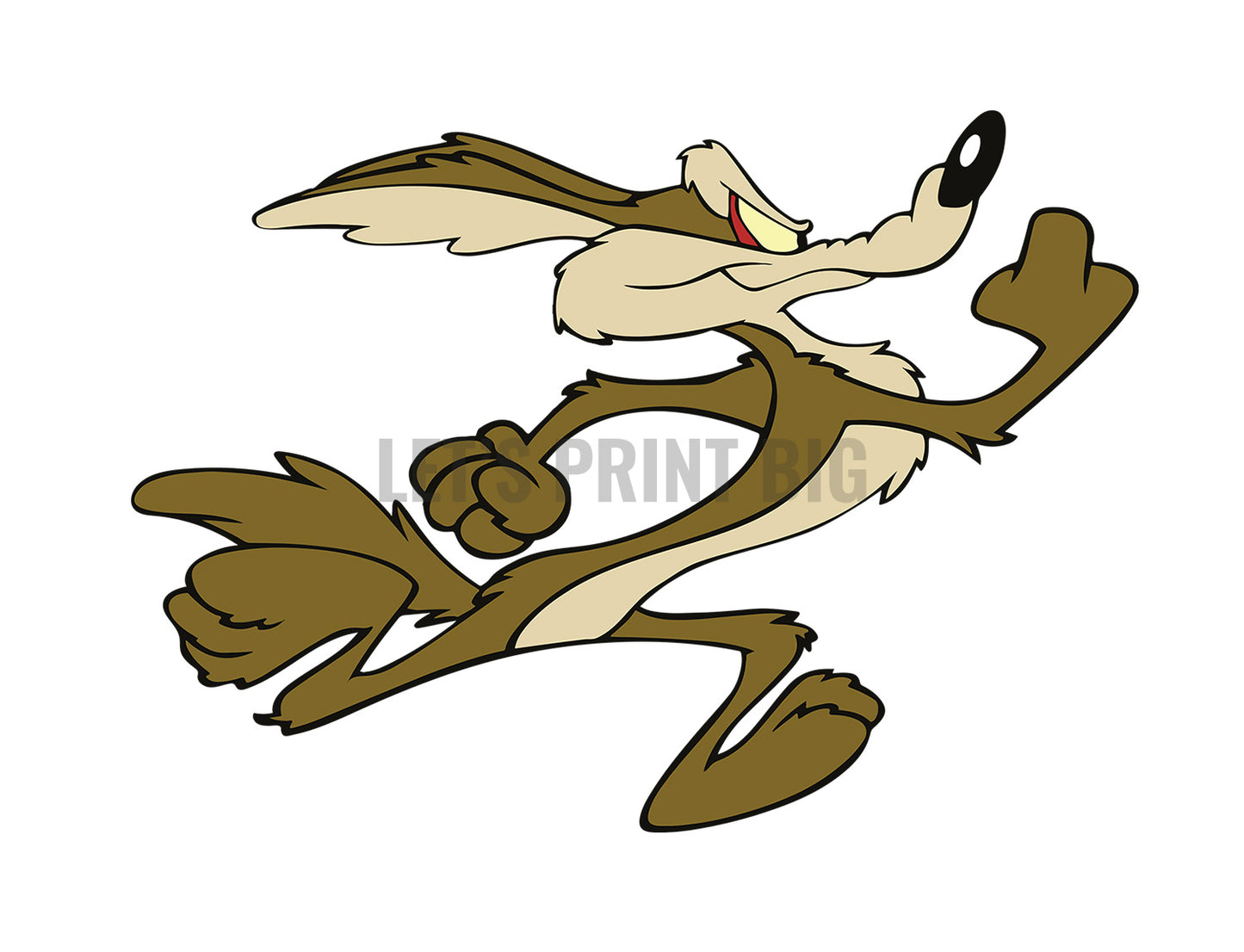 Wile E. Coyote color decal sticker Mirrored Image Available