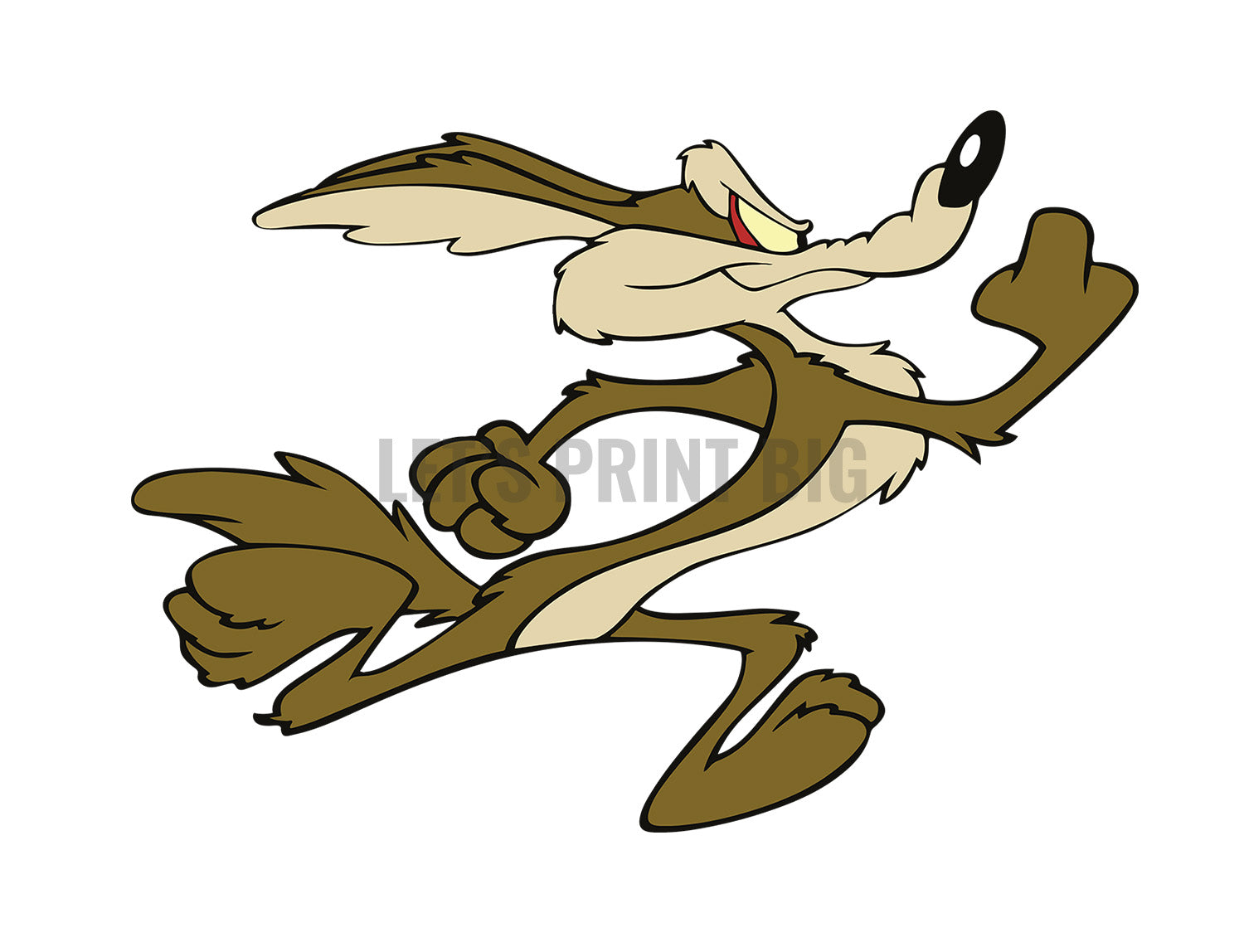Wile E. Coyote color decal sticker Mirrored Image Available