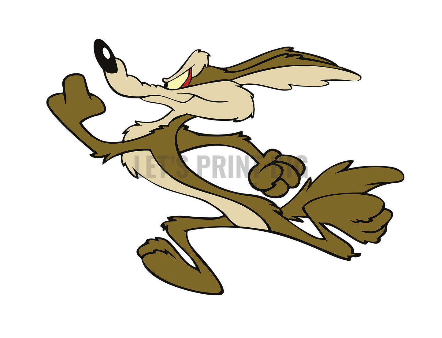 Wile E. Coyote color decal sticker Mirrored Image Available