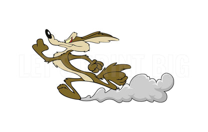 Wile E. Coyote with Dust Trail color decal sticker Mirrored Image Available
