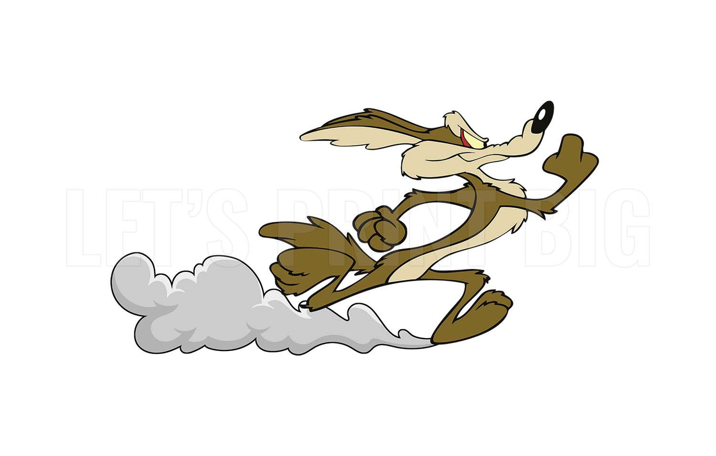 Wile E. Coyote with Dust Trail color decal sticker Mirrored Image Available