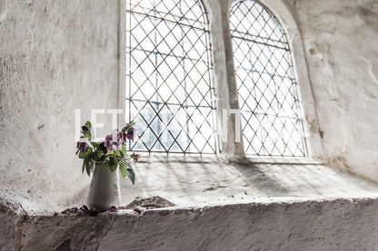 Window with Vase of Flowers Mural Wallpaper