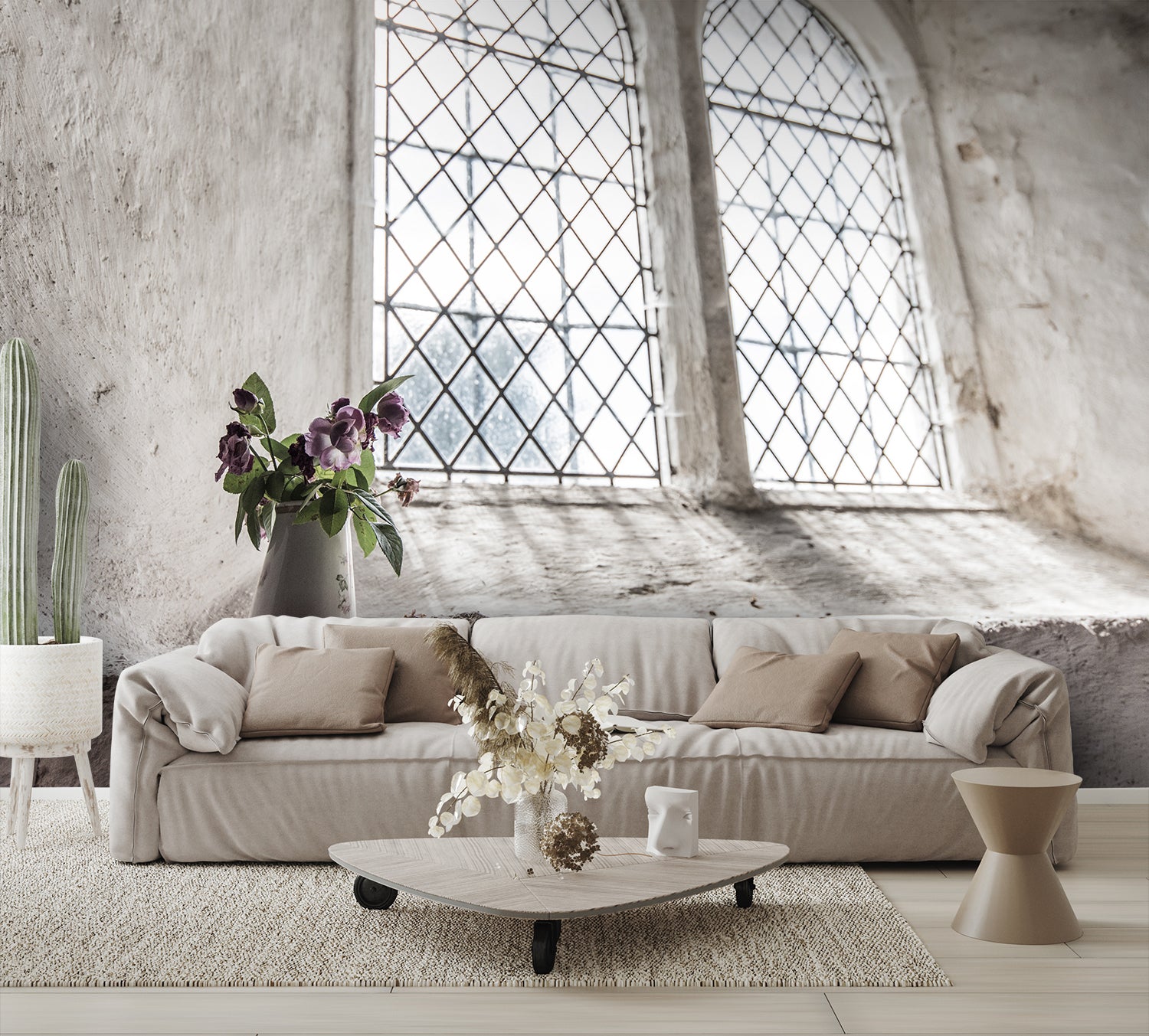 Window with Vase of Flowers Mural Wallpaper