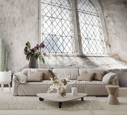 Window with Vase of Flowers Mural Wallpaper