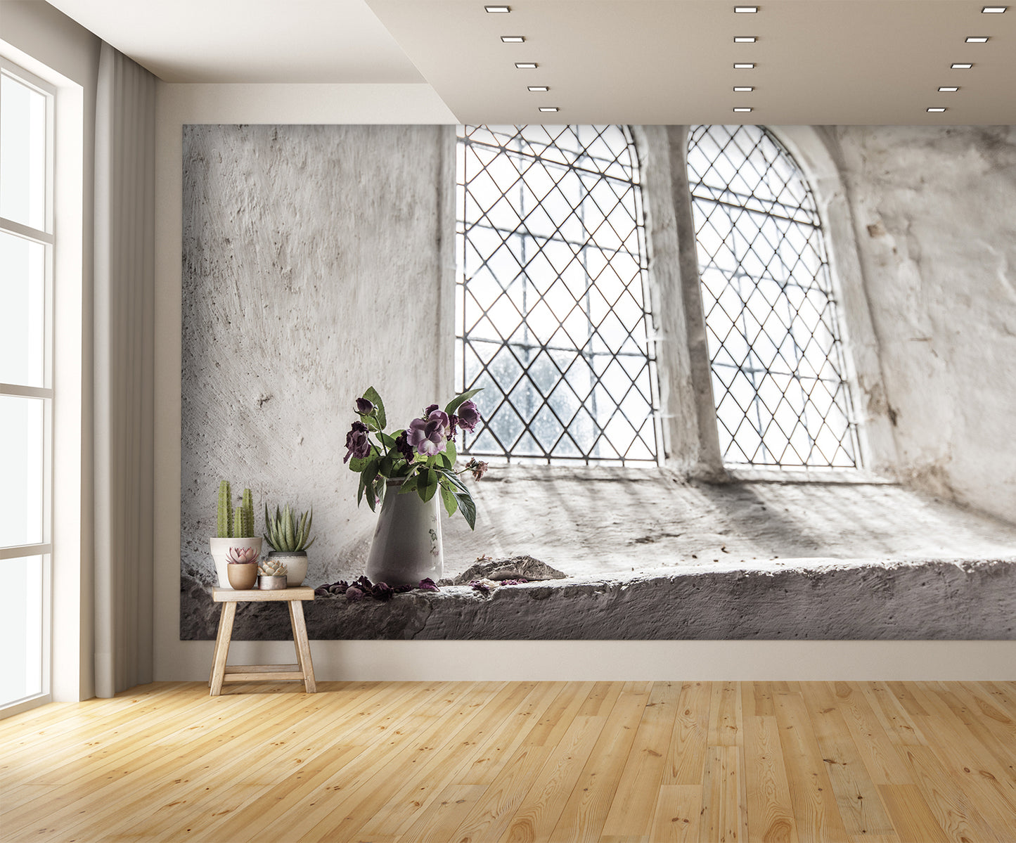 Window with Vase of Flowers Mural Wallpaper