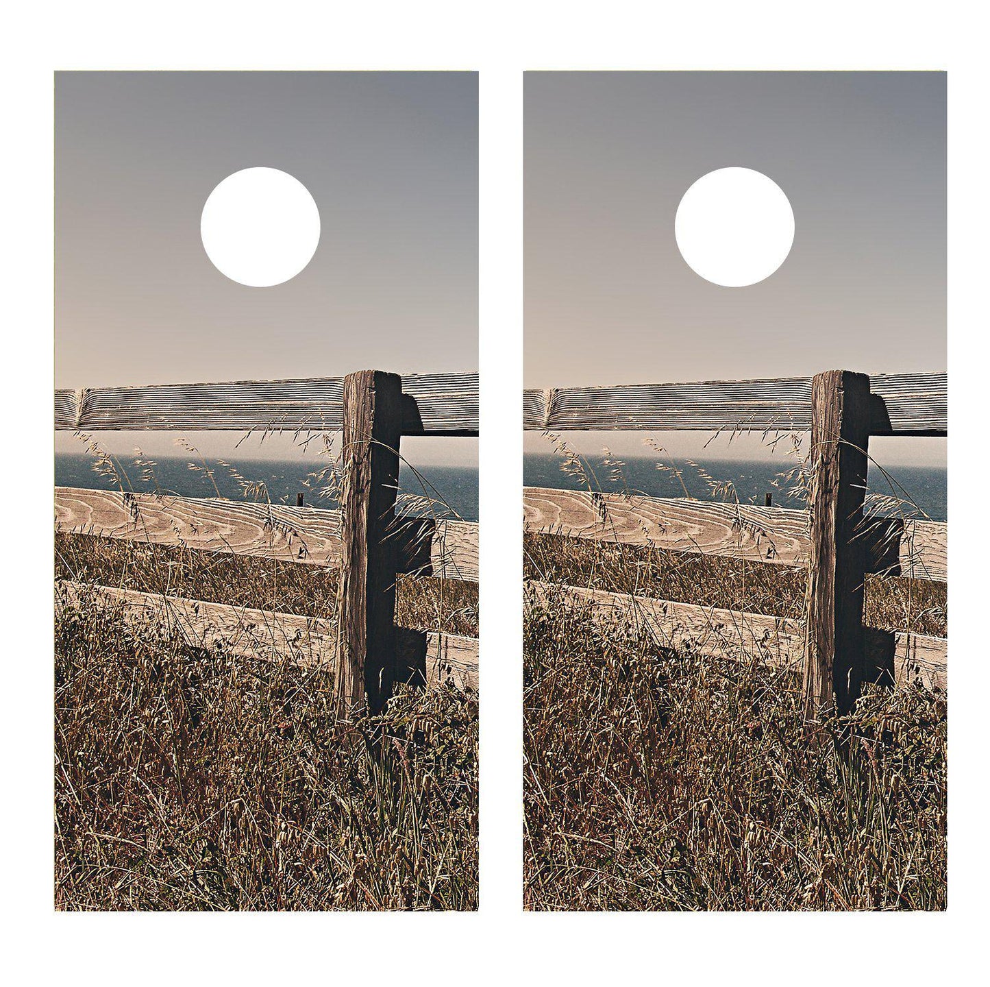 Wooden Rail Fence Cornhole Decal Wrap