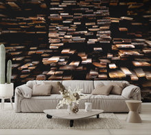 Stacked Wood Board Texture Mural Wallpaper