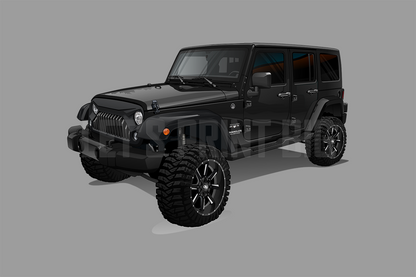 2017 Jeep Wrangler Sahara JK 4x4 Black Muscle Car Art Wall Decal