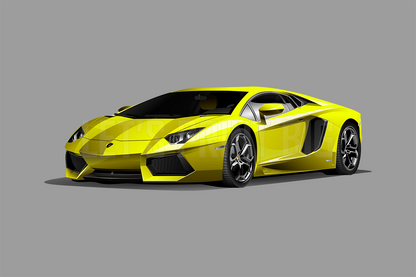 Car On Wall Art Lamborghini 4 Color Choices Decal Removable